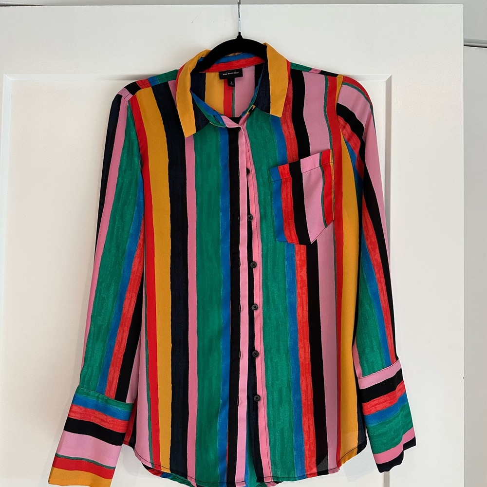 Multicolor Striped Button Down